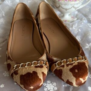 Talbots Animal Print Flats with Gold Chain